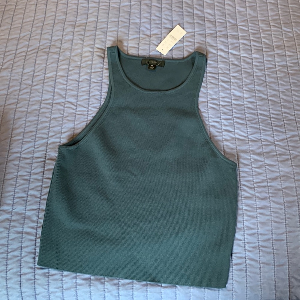NWT J.Crew super sculpt racerbank tank (cropped)